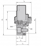 HSK-C 40 ISO Taper HSK Basic Adapter Flanges for Spindles to DIN 2079 (Click image to enlarge)