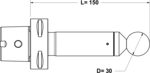PSC 63 / C6 Standard Ball End Runout Arbor (Click image to enlarge)