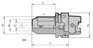 HSK-A 32 Side Lock Holders (Weldon Side)