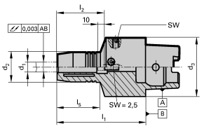 HSK-C 50 Hydraulic Chucks with Radial Length Setting