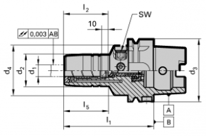 HSK-A 63 MQL HSK-A Hydraulic Chucks for Manual Tool Change