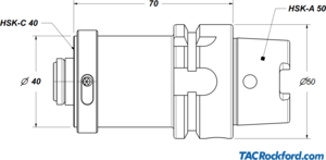 Reducing Adapter, HSK-A/C50 spindle to HSK-A/C 40