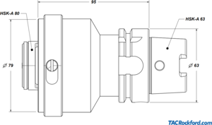 Expansion Adapter, HSK-A63 spindle to HSK-A/C 80