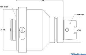 Expansion Adapter, HSK-A/C63 spindle to HSK-A/C 100