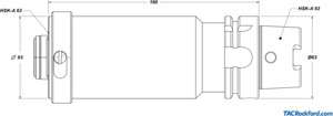 Extension Adapter, HSK-A/C 63 spindle to HSK-A/C 63, L=160