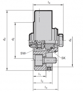 HSK-C 40 ISO Taper HSK Basic Adapter Flanges for Spindles to DIN 2079